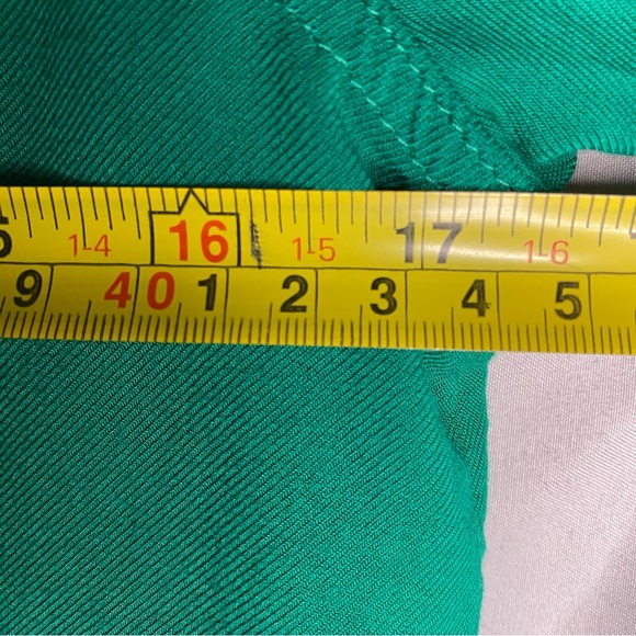 Abercrombie & Fitch Long Sleeve Lace Shoulder Emerald Green Y2K Button Shirt XS - Picture 9 of 10